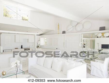 Kitchen and living room in modern home View Large Photo Image Stock Image - Kitchen and living room in modern home. Fotosearch