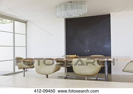 Modern dining room View Large Photo Image Stock Image - Modern dining room. Fotosearch