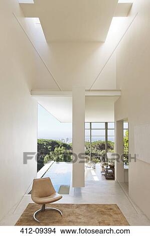 Picture - Modern house overlooking city in distance. Fotosearch