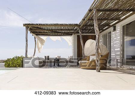 Patio of modern house View Large Photo Image Stock Image - Patio of modern house. Fotosearch