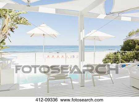Patio overlooking beach and ocean View Large Photo Image Stock Photograph - Patio overlooking beach and ocean. Fotosearch