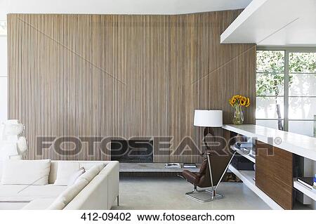 Wooden wall of modern living room View Large Photo Image Stock Image - Wooden wall of modern living room. Fotosearch