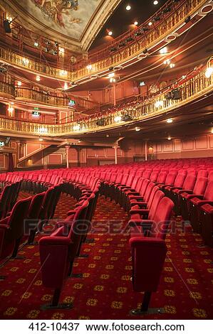 Balconies and seats in empty theater auditorium View Large Photo Image Stock Photo - Balconies and seats in empty theater auditorium. Fotosearch