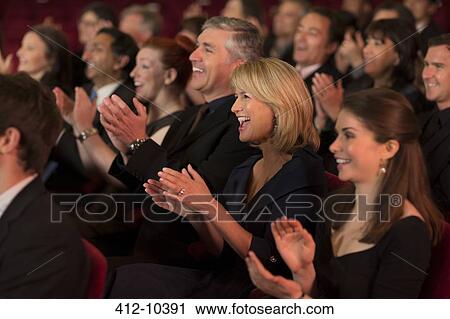 Stock Image - Clapping theater audience. Fotosearch