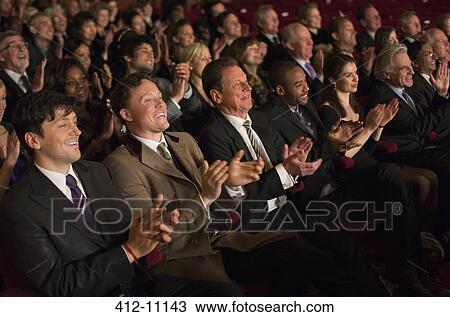 Stock Image - Clapping theater audience. Fotosearch