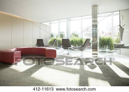 Empty lobby area in office View Large Photo Image Stock Image - Empty lobby area in office. Fotosearch