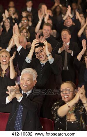 Enthusiastic theater audience clapping and cheering View Large Photo Image Stock Image - Enthusiastic theater audience clapping and cheering. Fotosearch