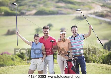 Friends on golf course View Large Photo Image Stock Image - Friends on golf course. Fotosearch
