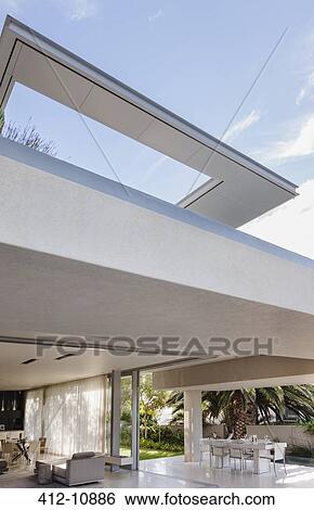 Stock Photograph - Patio roof of modern house. Fotosearch