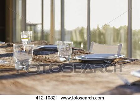 Place settings on dining table View Large Photo Image Stock Image - Place settings on dining table. Fotosearch