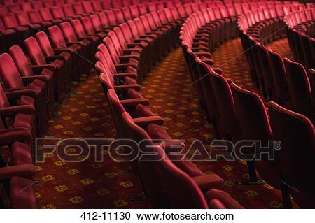 Seats in empty theater auditorium View Large Photo Image Stock Image - Seats in empty theater auditorium. Fotosearch