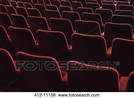 Seats in empty theater auditorium View Large Photo Image Stock Photo - Seats in empty theater auditorium. Fotosearch