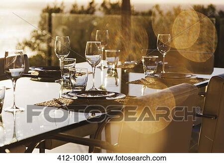 Set table in dining room View Large Photo Image Stock Image - Set table in dining room. Fotosearch