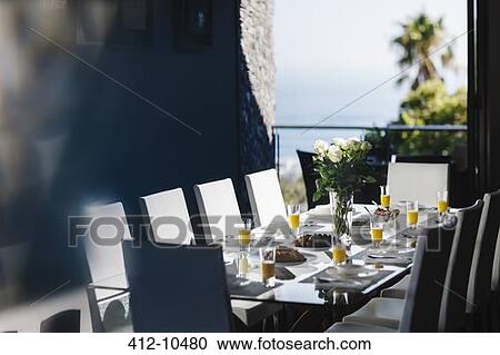 Set table on luxury patio View Large Photo Image Stock Image - Set table on luxury patio. Fotosearch