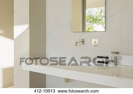 Sink in modern bathroom View Large Photo Image Stock Image - Sink in modern bathroom. Fotosearch