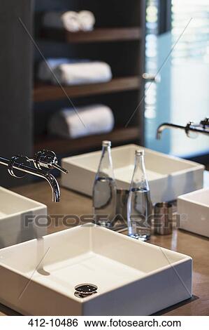 Sink in modern bathroom View Large Photo Image Stock Photograph - Sink in modern bathroom. Fotosearch