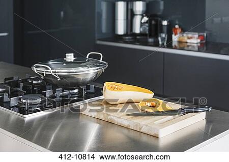 Sliced squash in modern kitchen View Large Photo Image Picture - Sliced squash in modern kitchen. Fotosearch