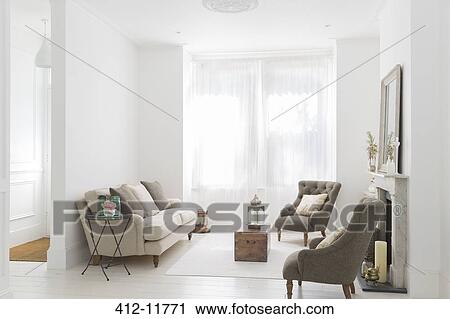 Sofa and armchairs in living room View Large Photo Image Stock Image - Sofa and armchairs in living room. Fotosearch