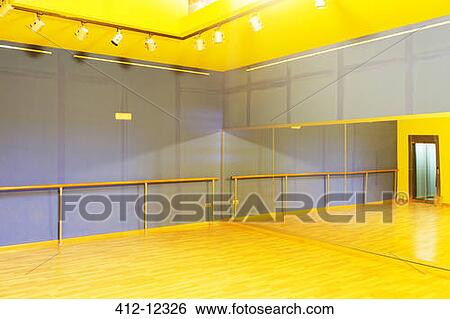 Barre and mirror in empty ballet studio View Large Photo Image Stock Photograph - Barre and mirror in empty ballet studio. Fotosearch