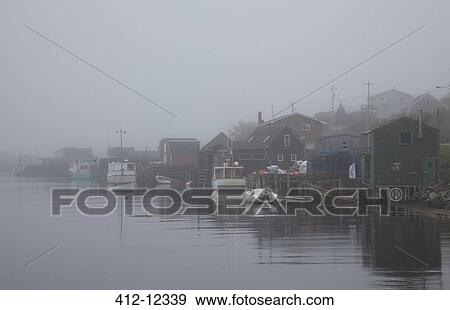 Fog surrounding houses and boats on river View Large Photo Image Stock Photo - Fog surrounding houses and boats on river. Fotosearch