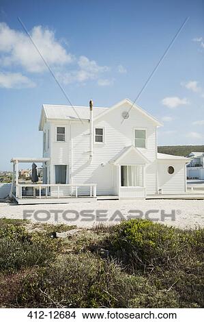 White beach house View Large Photo Image Picture - White beach house. Fotosearch
