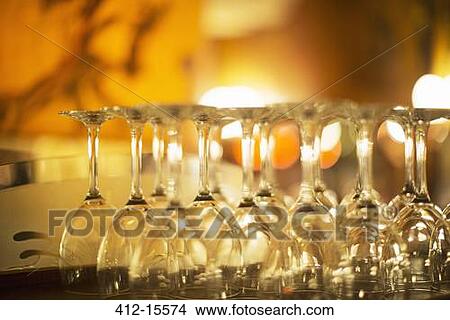 Close up of wine glasses in restaurant View Large Photo Image Picture - Close up of wine glasses in restaurant. Fotosearch