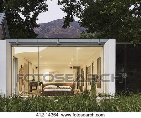 Glass wall of modern house View Large Photo Image Picture - Glass wall of modern house. Fotosearch