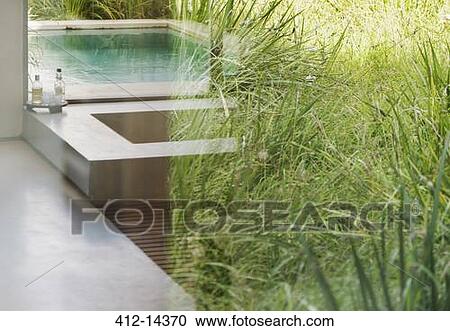 Grass reflected in window of modern bathroom View Large Photo Image Stock Image - Grass reflected in window of modern bathroom. Fotosearch