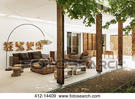 Stock Photo - Luxury outdoor living room. Fotosearch
