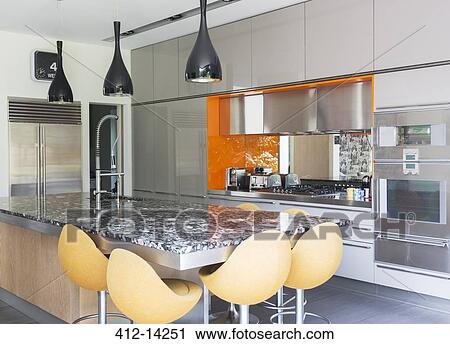 Modern kitchen View Large Photo Image Stock Image - Modern kitchen. Fotosearch