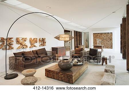Modern living room View Large Photo Image Stock Photograph - Modern living room. Fotosearch