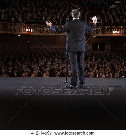 Stock Photo - Performer on stage in theater. Fotosearch