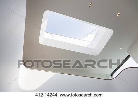 Skylight and recessed lights of modern house View Large Photo Image Picture - Skylight and recessed lights of modern house. Fotosearch