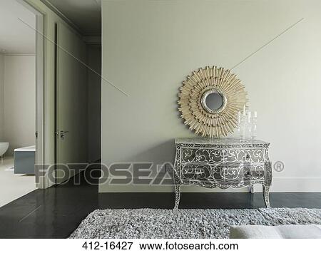 Elegant dresser and mirror in luxury bedroom View Large Photo Image Stock Photo - Elegant dresser and mirror in luxury bedroom. Fotosearch