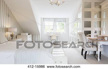 Stock Photograph - Feminine bedroom. Fotosearch