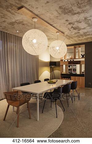 Modern dining room View Large Photo Image Picture - Modern dining room. Fotosearch