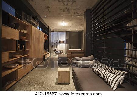 Modern living room View Large Photo Image Stock Photo - Modern living room. Fotosearch