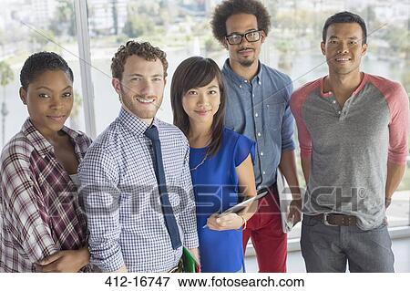 Portrait of casual business people View Large Photo Image Stock Photo - Portrait of casual business people. Fotosearch