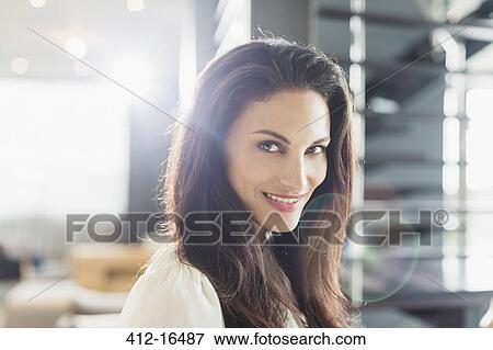 Portrait of smiling woman View Large Photo Image Stock Photo - Portrait of smiling woman. Fotosearch