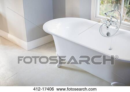 Claw foot tub in luxury bathroom View Large Photo Image Stock Photograph - Claw foot tub in luxury bathroom. Fotosearch