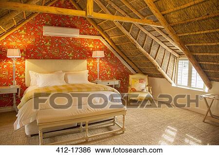 Luxury attic bedroom View Large Photo Image Stock Photograph - Luxury attic bedroom. Fotosearch