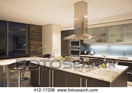 Stock Photo - Modern domestic kitchen. Fotosearch
