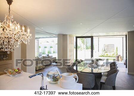 Stock Photo - Open floor plan in luxury home. Fotosearch