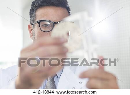Picture - Scientist using caliper. Fotosearch