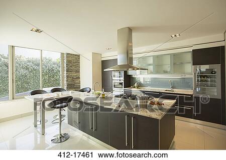 Sunny modern domestic kitchen View Large Photo Image Stock Image - Sunny modern domestic kitchen. Fotosearch