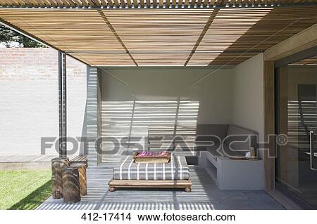 Sunny modern patio View Large Photo Image Picture - Sunny modern patio. Fotosearch