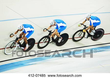 Track cycling team racing in velodrome View Large Photo Image Stock Photography - Track cycling team racing in velodrome. Fotosearch