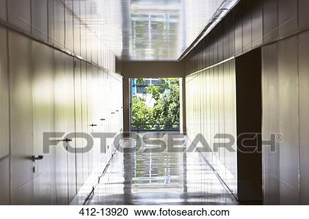Stock Image - Vacant office corridor. Fotosearch