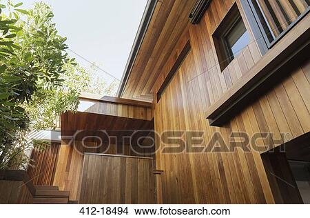 Picture - Detail of wood siding on house. Fotosearch