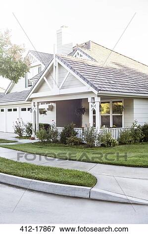 Stock Photo - House and yard. Fotosearch